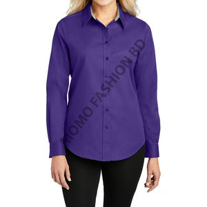 <b>Women</b> Casual Long Sleeve <b>Button</b> <b>Up</b> Woven <b>Shirt</b> Blouse with Wholesale Price Bulk Supply Available in Wholesale Price - Product Image 3