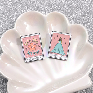 Broche de esmalte creativo con diseño de carta de <span class=keywords><strong>tarot</strong></span>, rosa, con temática musical, pin de solapa, insignia para mochila, accesorios de ropa, regalo para amigos - Product Image 2