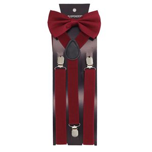 Set di <span class=keywords><strong>bretelle</strong></span> con <span class=keywords><strong>bretelle</strong></span> regolabili a forma di Y da <span class=keywords><strong>uomo</strong></span> con <span class=keywords><strong>bretelle</strong></span> rosse <span class=keywords><strong>e</strong></span> papillon per Halloween Cosplay Party - Product Image 4