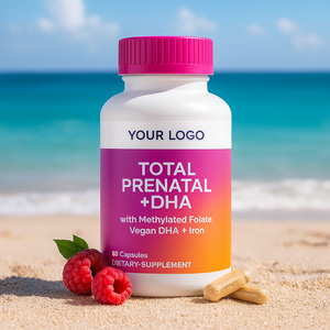 Capsule Multivitaminiche Prenatali Certificate GMP con DHA Vegano, Ferro e Folato Metilato, 60 Capsule - Product Image 1