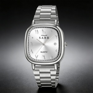 Wholesale New Men's Stainless Steel Quartz Watch Personalized Arabic Numerals <b>Calendar</b> Dial Business Watch Accepts Custom Logo - Product Image 4