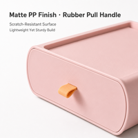 Organisateur de tiroir de bureau compact et empilable, petite boîte de rangement en PP, surface plate, pour chevet ou coiffeuse, 3 couleurs, OEM