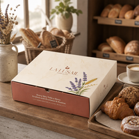 Boîte cadeau de luxe à tiroir coulissant pour pâtisseries, avec logo personnalisé, imprimé botanique, pour macarons, biscuits et chocolats, avec compartiments