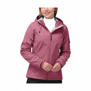 OEM Popular <b>Women</b> Winter Softshell <b>Jacket</b> Fleece Lined Warm Coat <b>Light</b> Hooded Windproof Wear for Outdoor Hiking Custom Logo 2026 - Product Image 1