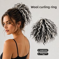 Perruque synthétique européenne et américaine résistante à la chaleur, boucles transparentes et volumineuses, style chignon, pour femme