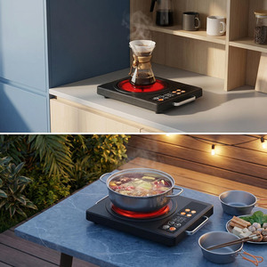 Cuisinière à induction infrarouge électrique, robuste, 3500W 5000W, en acier inoxydable, chauffage rapide, affichage numérique - Product Image 2