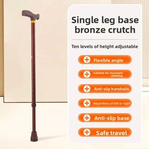 Canne de marche légère à hauteur réglable pour personnes âgées ; Bâton de randonnée en alliage d'aluminium avec poignée antidérapante en acier inoxydable - Product Image 5