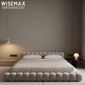 WISEMAX MUEBLES Diseño minimalista nórdico suave elástico Esponja Tela de gamuza hogar sofás camas <span class=keywords><strong>Cama</strong></span> de madera maciza Muebles para hotel - Product Image 2