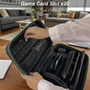 2025 nouveau étui de rangement de protection Portable noir avec 20 fentes de jeu pour <span class=keywords><strong>Nintendo</strong></span> <span class=keywords><strong>Switch</strong></span> 2 tous les accessoires - Product Image 6