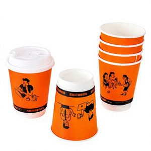 Gobelets en papier double couche personnalisés, gobelets créatifs pour fêtes, dîners d'anniversaire, gobelets à café jetables en plusieurs couleurs - Product Image 1