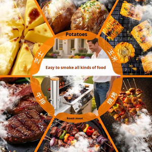 Boîte à fumer électrique pour barbecue avec copeaux de bois pour fumer les saucisses, le bacon, la viande sur le grill et les événements et rassemblements de cuisine en plein air - Product Image 5