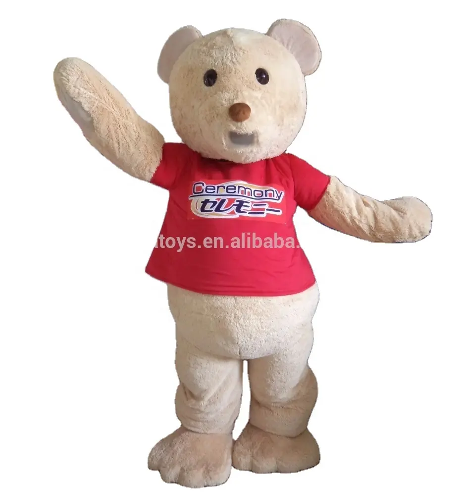 Kostum Beruang Teddy Bulu Coklat Panjang/Kostum Maskot/Pakaian Kinerja