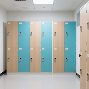 Nouvelle Armoire de Rangement Extérieure Moderne en Bois Écologique, Imperméable et Ignifuge, Forme en Z, Épaisseur 12 mm, pour Appartements et Salles de Sport B - Product Image 1