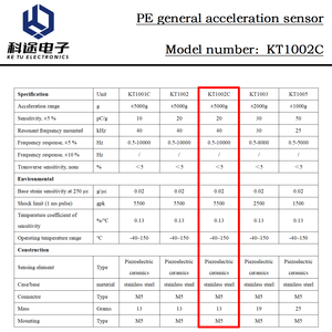 Transmissor piezoelétrico do transdutor do <span class=keywords><strong>sensor</strong></span> do movimento do acelerômetro do único eixo do PE para a monitoração da medição do choque da vibração - Product Image 3