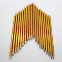 Fournitures de bureau et scolaires de haute qualité 7 "HB crayon doré logo personnalisé timbre Triangle jaune Hb crayon