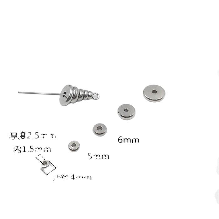 Low Moq 100 Pieces Per Lot 4/5/6/8/10mm Flat Wheel Shape Loose Spacer Beads For Diy Jewellery