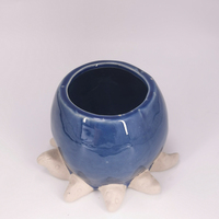 Vente en gros Céramique émaillée Conception de pieuvre de dessin animé mignon Jardinières de pots de fleurs succulentes durables pour intérieur/extérieur Jardinage de fleurs