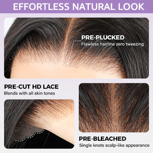 Raw Vietnamese 13X6 HD Lace Frontal Body Wave Wig Pre Plucked Hair Line 250% Density Glueless Human Hair with Pre <strong>Cut</strong> HD Lace - Product Image 2