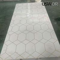 Panneau mural en PVC style moderne, feuille de marbre PVC UV, haute brillance, facile à nettoyer, pour crédence de cuisine, vente en gros