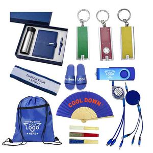 Set de Regalo Personalizado con Cuaderno, Bolígrafo, Botella de Agua, Bolsa con Cordón, Ventiladores, Pantuflas, Cargadores de Cable, Linterna Eléctrica USB, Recuerdo - Product Image 1