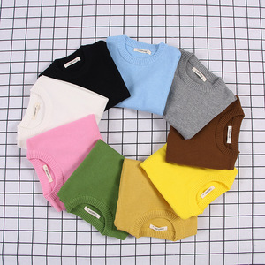 Vêtements pour enfants, automne/hiver, nouveau style coréen, <span class=keywords><strong>pull</strong></span> en coton uni à col rond pour garçons et filles, <span class=keywords><strong>pull</strong></span> en tricot doux - Product Image 6