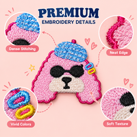 Patchs brodés animaux mignons thermocollants pour vêtements, sacs, chapeaux, accessoires de vêtements pour enfants, vente en gros