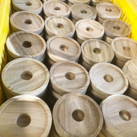 Couvercles de bocaux en bois d'acacia avec joint hermétique en silicone Couvercles de bocaux Mason à bouche régulière Bouchons de bouteilles et fermetures