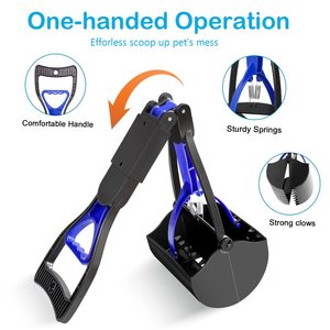 Outil de nettoyage pour animaux de compagnie Petdom, très vendu, pliable, porte-sacs à excréments pour chien, avec long manche, pelle à crottes - Product Image 2