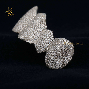 ที่ย่างฟันเพชรสุดหรูสร้างขึ้นใน925เงินสเตอร์ลิงประดับเพชรเพชรโมอิสซานไนท์สุดเก๋ - Product Image 3