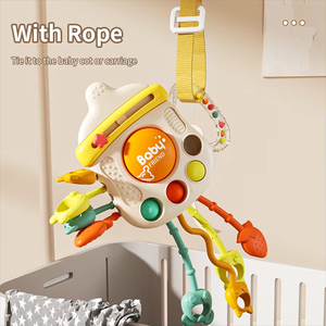 2024 New Montessori giáo dục kéo chuỗi Đồ chơi bé lắc chai hình dạng câu đố appeased đồ chơi cho 2 để 4 năm làm bằng Silicone - Product Image 5