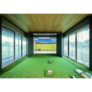 Simulator Golf 10 Ftx10 Kaki, Layar Benturan Kamar untuk Bola Asli