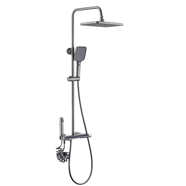 ホームフラワーシャワーヘッドセットバスルームバス明るく暗い設置のフルセットフル銅レインシャワーシステム