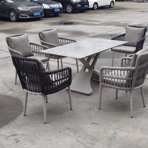 Độc đáo Phật Sơn Darwin đồ nội thất bàn ăn và ghế đặt vườn nhôm sang trọng cao cấp không thấm nước bàn ăn ngoài trời đặt - Product Image 6