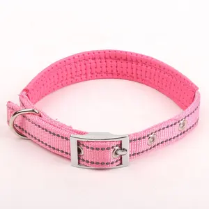 Nylon braided reflective comfortable soft collar pet adjustable dog led collars