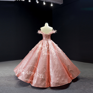 2022 elegante Europeo Americano sueño princesa vestido de novia estilo modesto nueva novia hecho a mano diamante diseño musulmán mujeres tela - Product Image 4