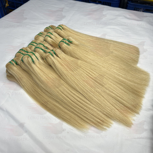 Lot de Cheveux Vierges Brésiliens 613 Lisses, Non Traités, Cuticules Alignées, Super Double Drawn, Extensions Humaines Blondes 613 en Gros - Product Image 1