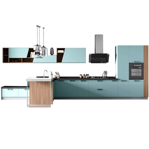 Alto brillo de pvc mdf armario de madera muebles fregadero puertas y frentes de <span class=keywords><strong>cajón</strong></span> de gabinete de <span class=keywords><strong>cocina</strong></span> moderna diseños - Product Image 2