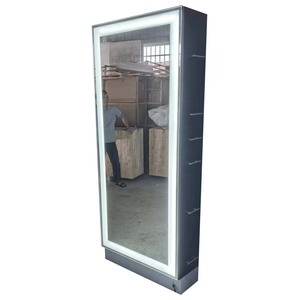 Quantité minimale de commande 1 Offre Spéciale pleine grandeur LED NOIR 210CM Station miroir Station totale d'occasion à vendre Stations de salon éclairées 10 ans de vie - Product Image 1