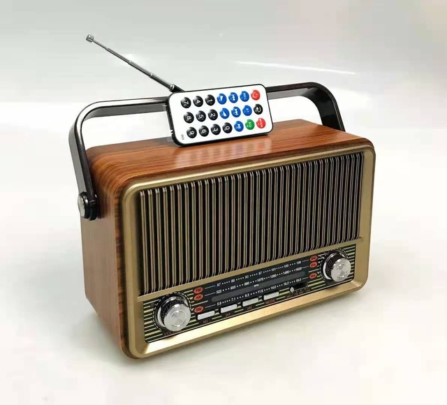 Portable Plastic FM AM Retro Radio for 5.0 Speaker with Remote Control and TF SD Card USB Player