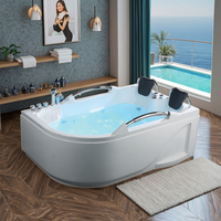 Baignoire à remous en acrylique autoportante avec hydrothérapie Fonction de massage Installation facile d'un tablier Caractéristiques du bain à bulles