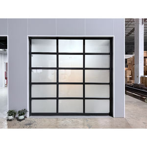 Porte de garage isolée en verre dépoli avec ouvre-porte automatique Portes basculantes sectionnelles de design moderne pour maisons - Product Image 1