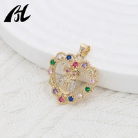 Hibou de nuit pendentif à breloque pas cher bijoux à bricoler soi-même faisant des accessoires en laiton Zircon chrétien religieux bricolage oiseau Minerve vendeurs de bijoux