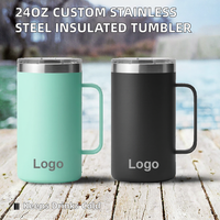 Gobelet isotherme Jeta 24oz en acier inoxydable pour sublimation, bouteille d'eau personnalisable avec logo, thermos à poignée, tasses à café à double paroi sous vide 6-12