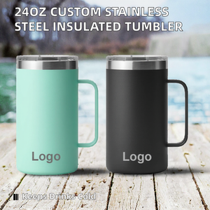 Gobelet isotherme en acier inoxydable pour sublimation, bouteille d'eau personnalisable avec logo, thermos à poignée, tasses à café à double paroi sous vide 6-12 - Product Image 2