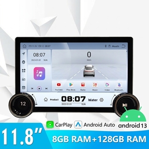 Lecteur multimédia universel pour voiture Android 13 de 11,8 pouces avec écran tactile, système de positionnement global, navigation CarPlay, prise en charge des CD - Product Image 3