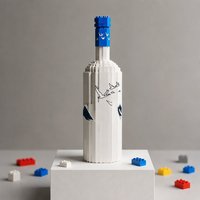 Kit de construction de bouteille de vin blanc, puzzle 3D créatif, modèle de boisson alcoolisée, cadeau de décoration pour la maison