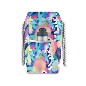 กระเป๋าสะพายไหล่กันน้ำลายดอกไม้สไตล์ศิลปินออสเตรเลีย พิมพ์ลายตามสั่ง ขนาดใหญ่พิเศษ สำหรับผู้หญิง พร้อมหูหิ้วเชือก เหมาะสำหรับไปเที่ยวทะเล - Product Image 3