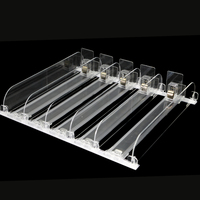Organisateur de produits de maquillage multifonctionnel à largeur réglable pour la vente en gros, système de poussoir d'étagère de supermarché à alimentation automatique