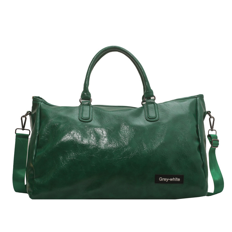 Custom logo Leather Luggage Travel Duffel Bag Weekend Bag for Women Men