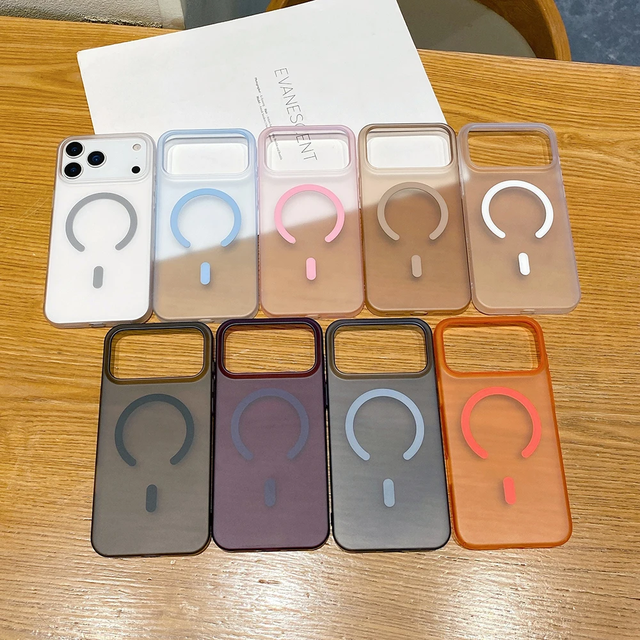 Ultra-Thin Matte Clear Magnetic Case for iPhone 17 Air 16 15 14 13 12 11 Pro Max XR XS Shockproof Wireless Charge Hard PC Cover